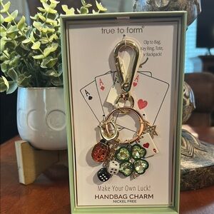 Gold and Green Handbag Charm